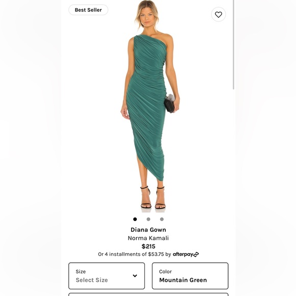 Norma Kamali Diana Gown in Green - Size XXS